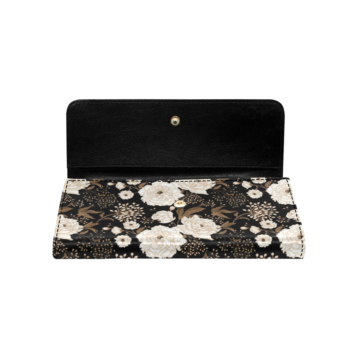 Peony Pattern Print Design A02 Women's Trifold Wallet