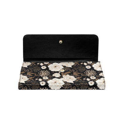 Peony Pattern Print Design A02 Women's Trifold Wallet