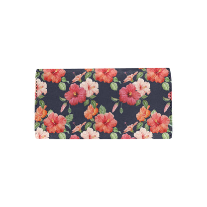 Tropical Flower Pattern Print Design TF020 Women's Trifold Wallet