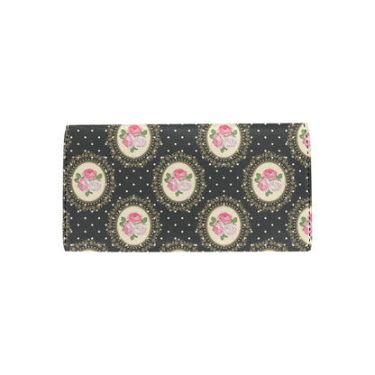 Rose Pattern Print Design RO015 Women's Trifold Wallet