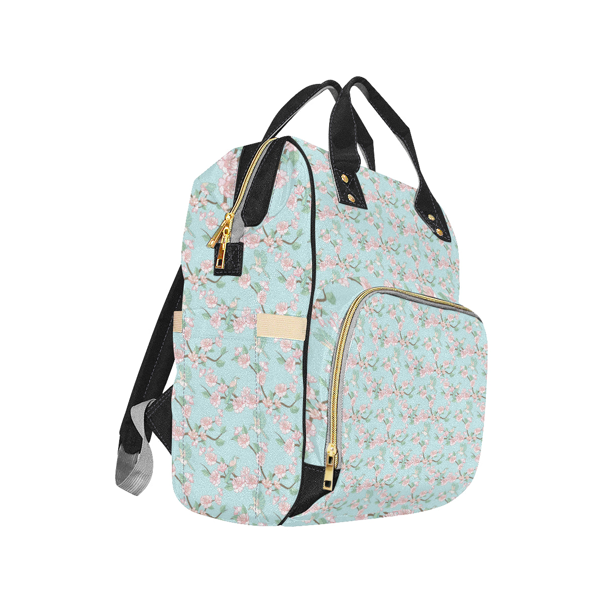Cherry Blossom Pattern Print Design 02 Diaper Bag Backpack