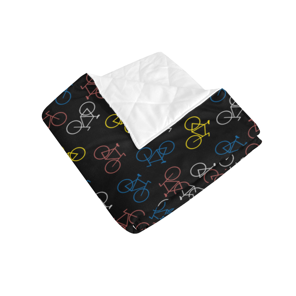 Bicycle Pattern Print Design 03 Premium Quilt