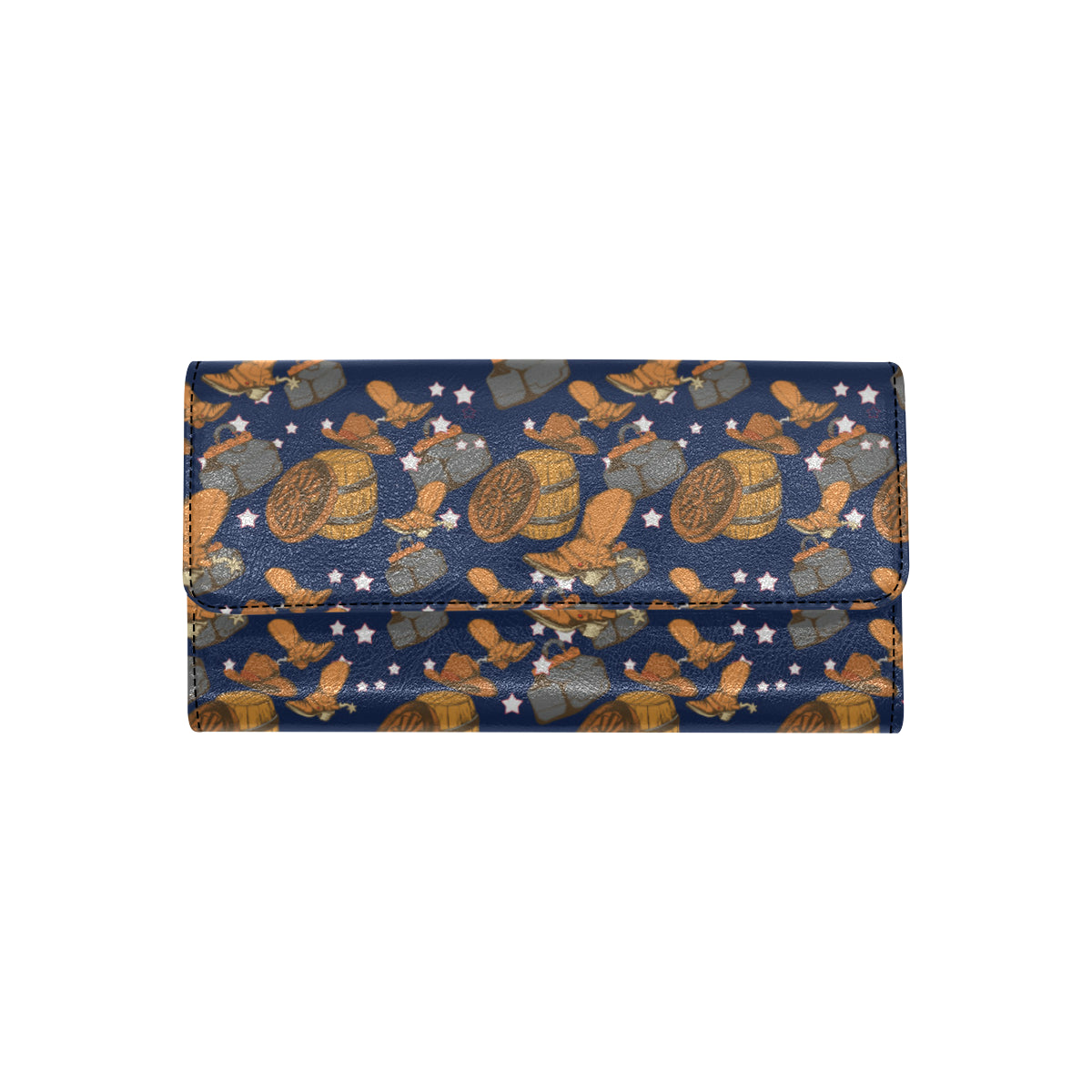 Cowboy Pattern Print Design 03 Women's Trifold Wallet