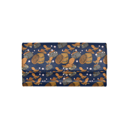 Cowboy Pattern Print Design 03 Women's Trifold Wallet