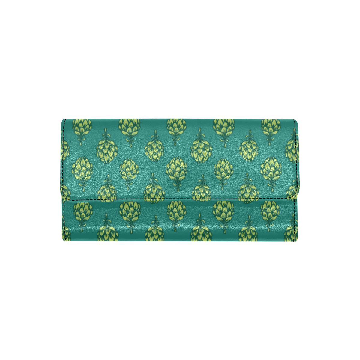 Artichoke Pattern Print Design 04 Women's Trifold Wallet