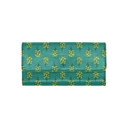 Artichoke Pattern Print Design 04 Women's Trifold Wallet