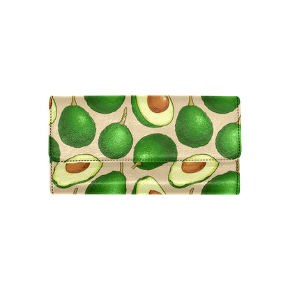 Avocado Pattern Print Design AC010 Women's Trifold Wallet