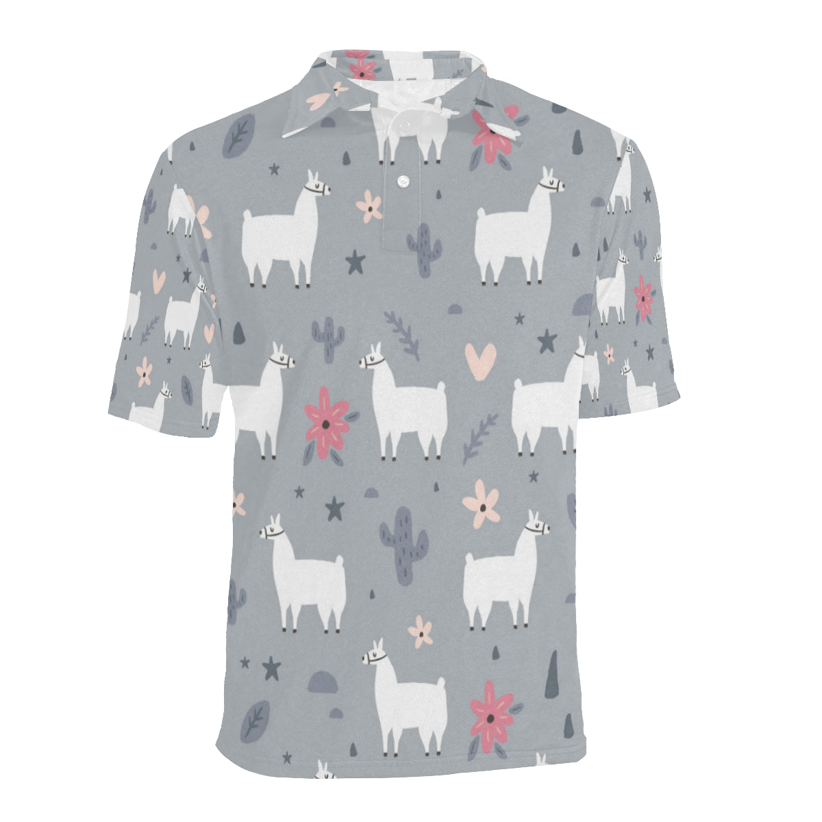 Llama Pattern Print Design 010 Men Polo Shirt
