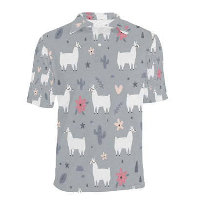 Llama Pattern Print Design 010 Men Polo Shirt