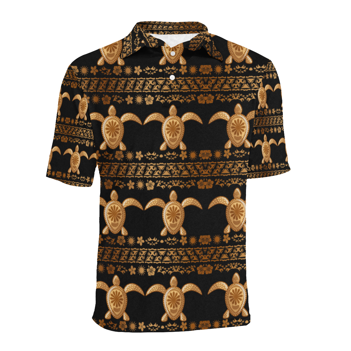 Tribal Sea turtle Polynesian Hawaiian Men Polo Shirt