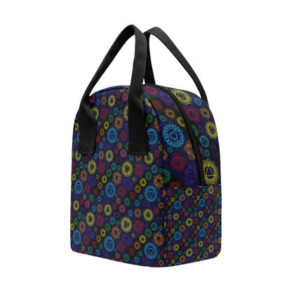 Chakra Colorful Print Pattern Insulated Lunch Bag