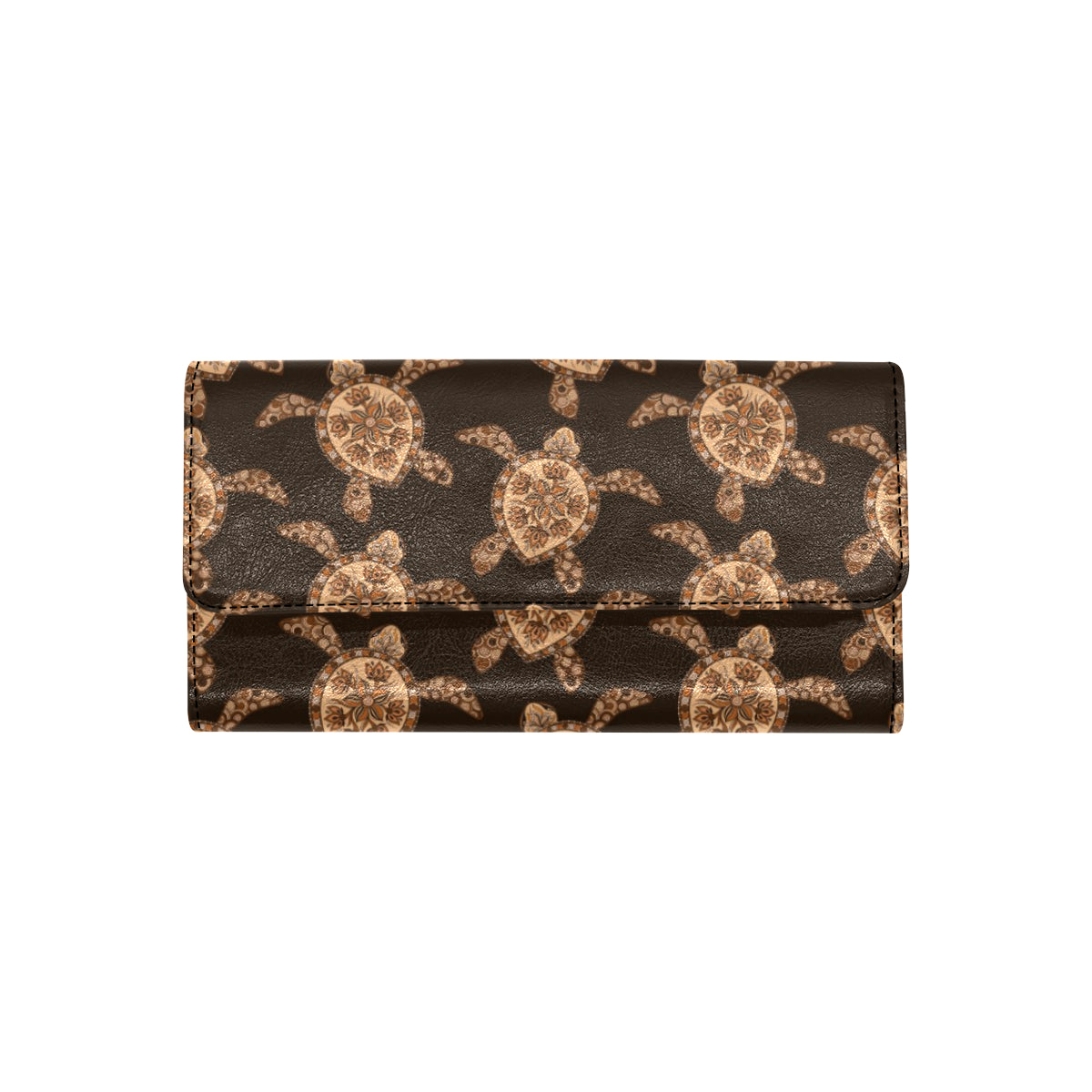 Tribal Sea Turtle Pattern Print Design T09 Women's Trifold Wallet