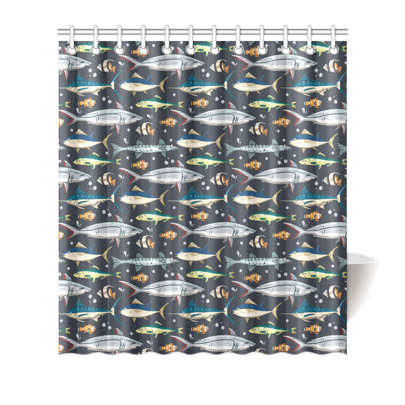 Swordfish Pattern Print Design 04 Shower Curtain
