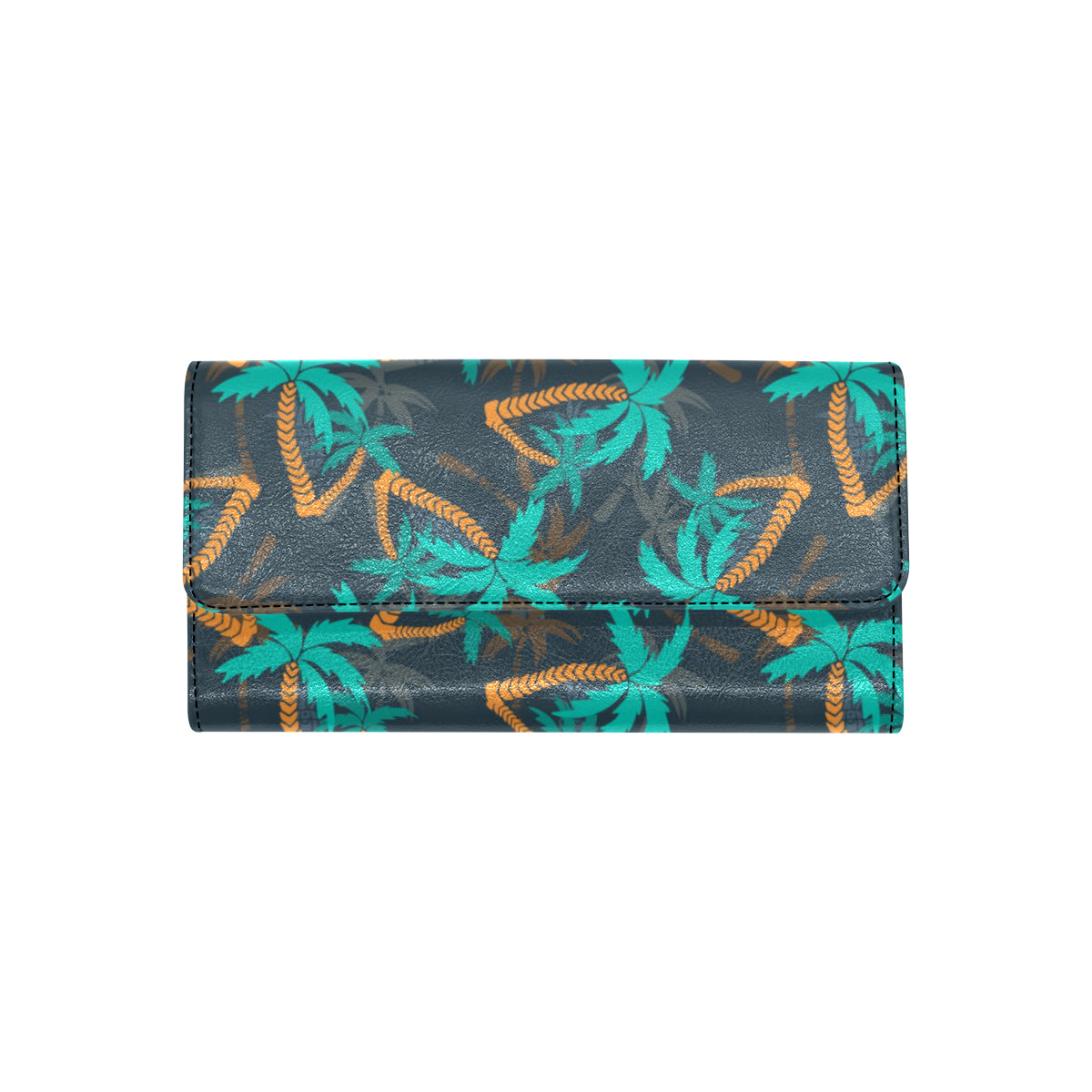 Palm Tree Pattern Print Design PT01 Women's Trifold Wallet