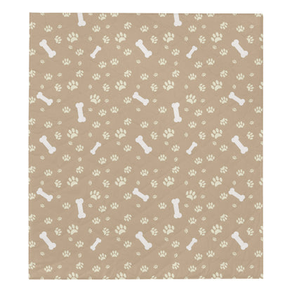 Dog Bone Paw Pattern Print Design 01 Premium Quilt