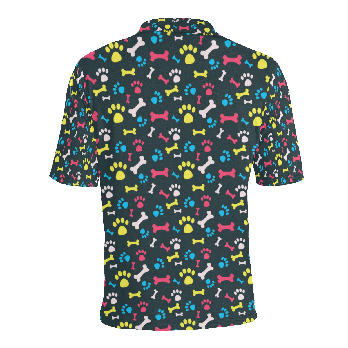 Paw Design Print Men Polo Shirt
