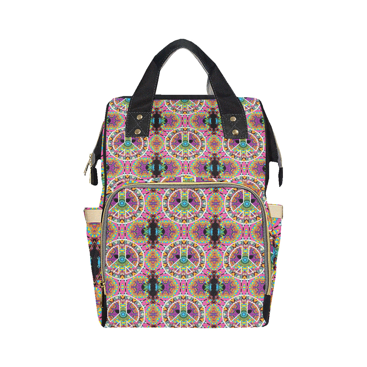 Peace Sign Pattern Print Design A03 Diaper Bag Backpack