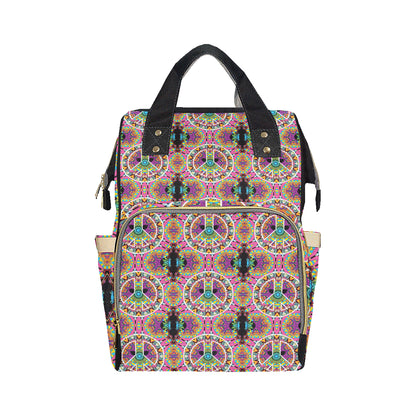 Peace Sign Pattern Print Design A03 Diaper Bag Backpack