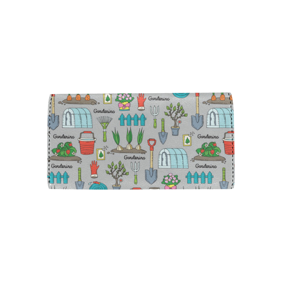 Gardening Pattern Print Design G07 Women's Trifold Wallet