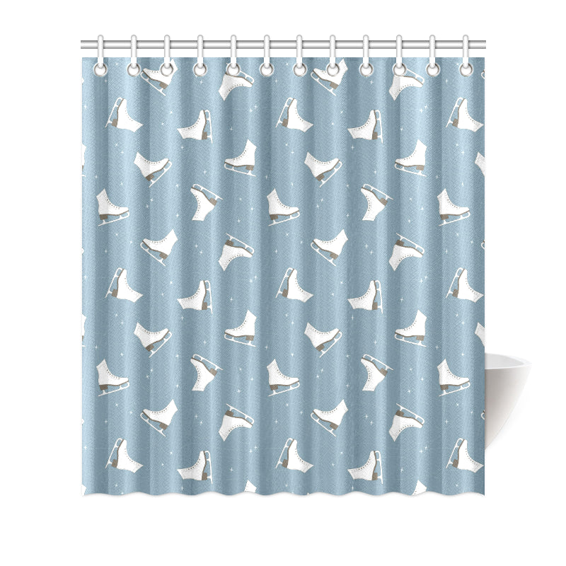 Ice Skate Pattern Print Design 02 Shower Curtain