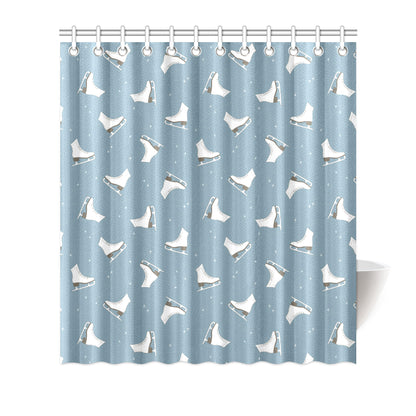 Ice Skate Pattern Print Design 02 Shower Curtain