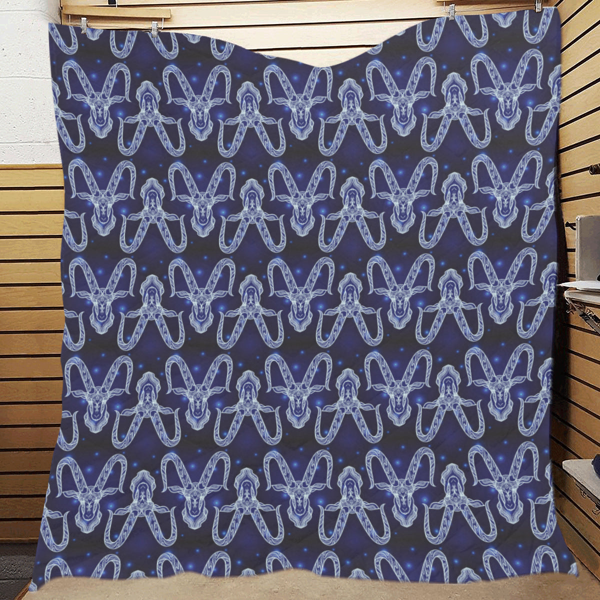Capricorn Zodiac Pattern Print Design 03 Premium Quilt