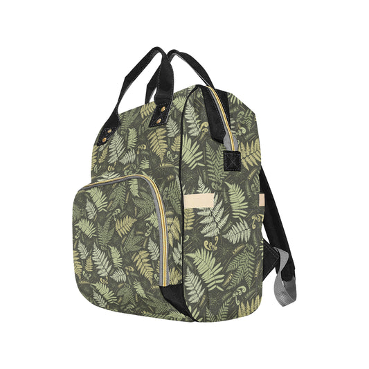 Fern Leave Green Print Pattern Diaper Bag Backpack