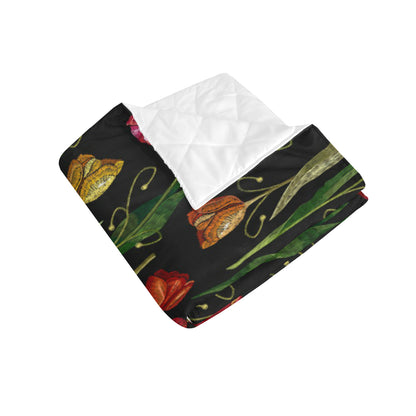 Tulip Embroidered Pattern Print Design TP01 Premium Quilt