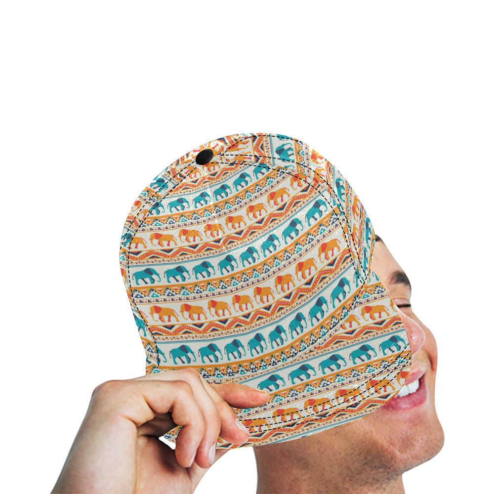 Elephant Aztec Ethnic Print Pattern Snapback Cap