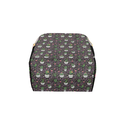 Cactus Pattern Print Design 03 Diaper Bag Backpack