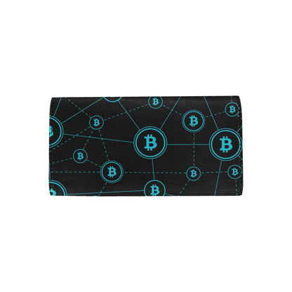 Cryptocurrency Pattern Print Design 01 Women's Trifold Wallet