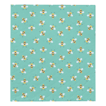 Bee Pattern Print Design 01 Premium Quilt
