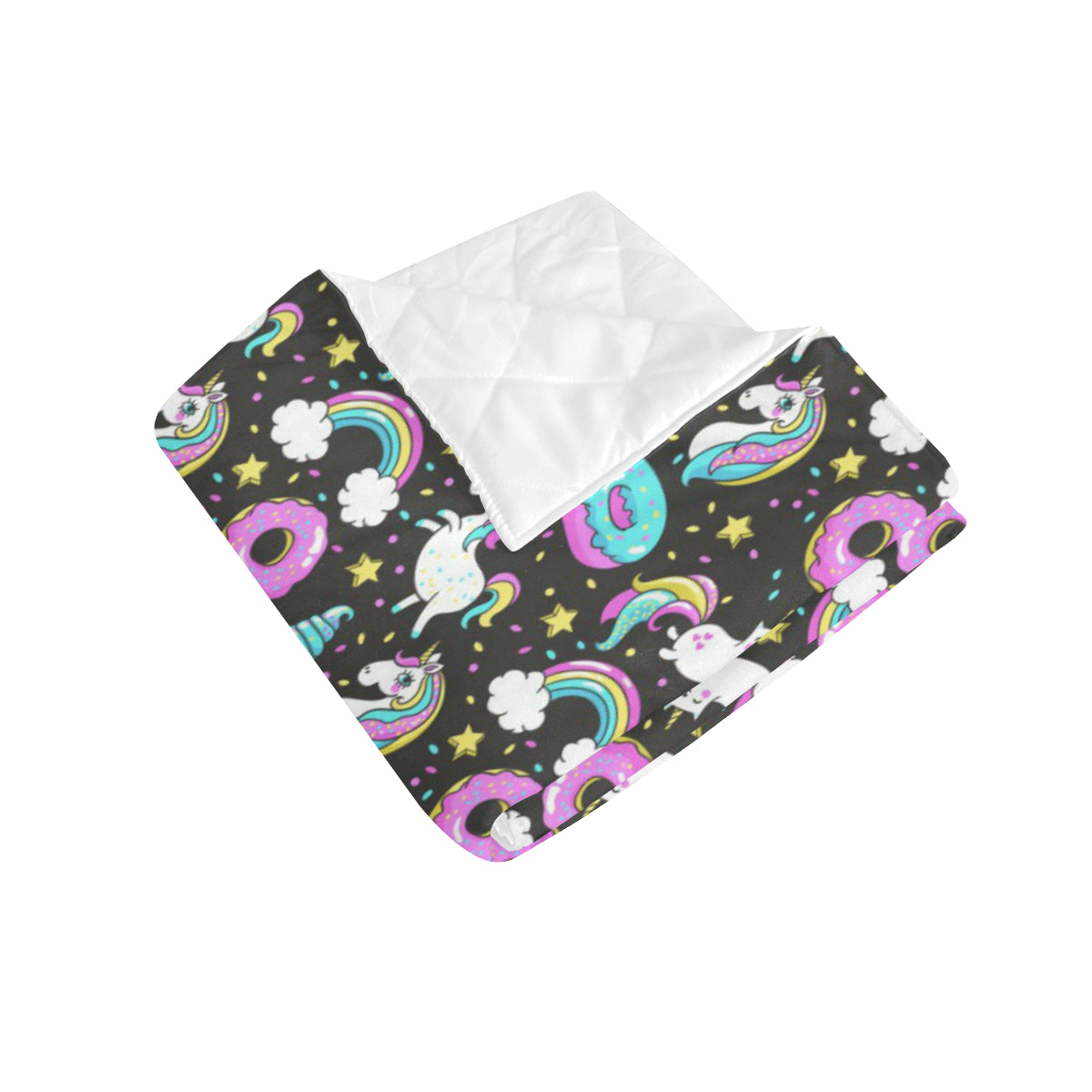 Donut Unicorn Pattern Print Design DN09 Premium Quilt