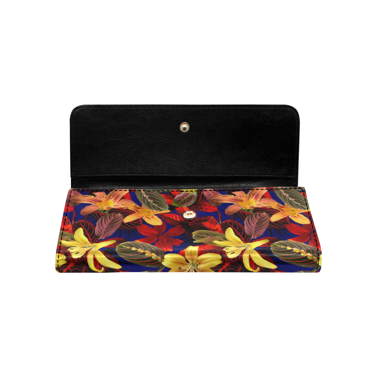 Lily Pattern Print Design LY014 Women's Trifold Wallet