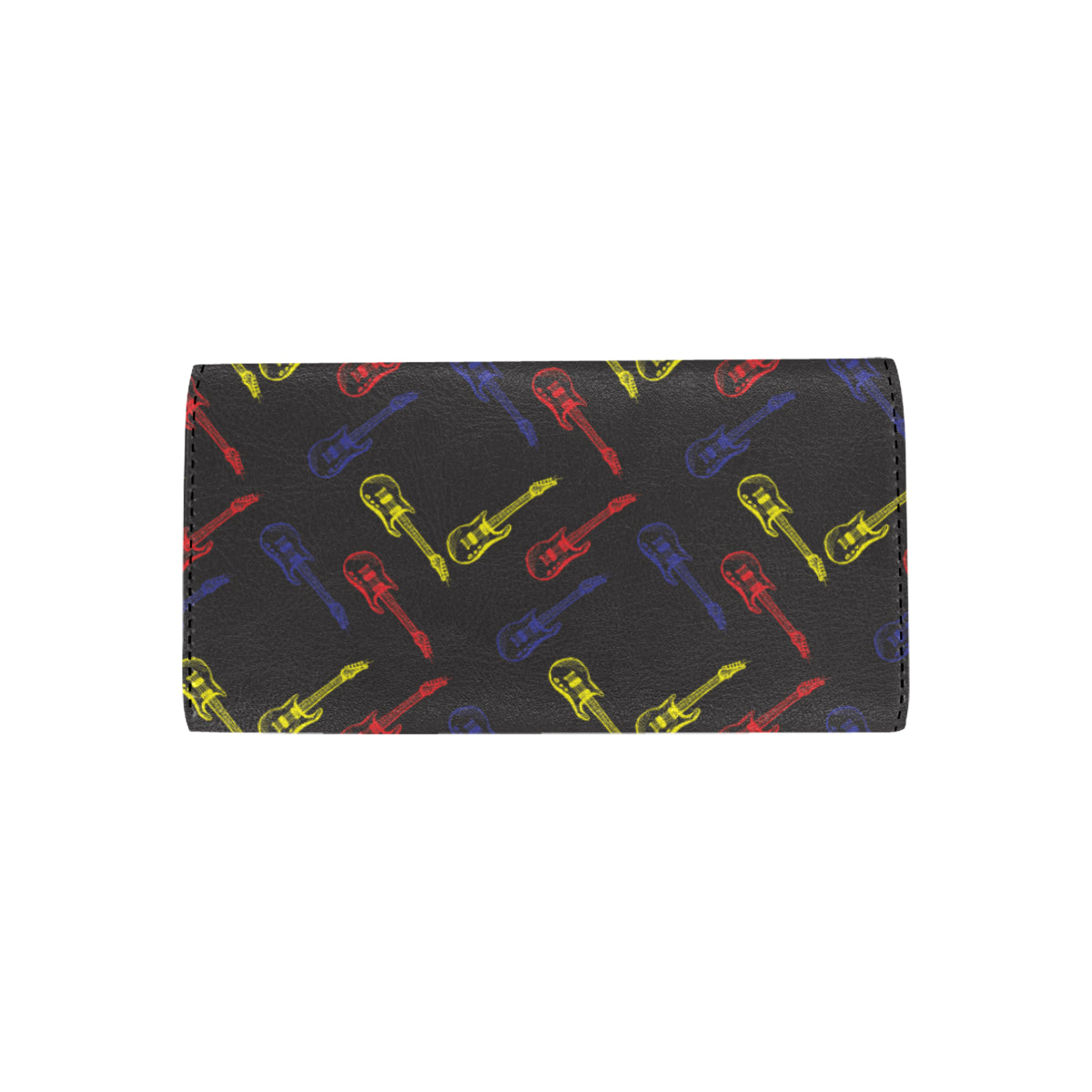 Electric Guitar Pattern Print Design 03 Women's Trifold Wallet