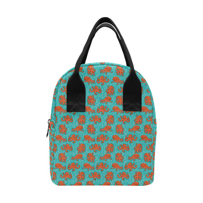 Octopus Cartoon Design Print Themed Insulated Lunch Bag