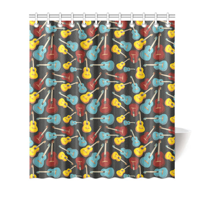 Acoustic Guitar Pattern Print Design 01 Shower Curtain