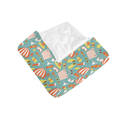 Beach Scene Pattern Print Design 02 Premium Quilt