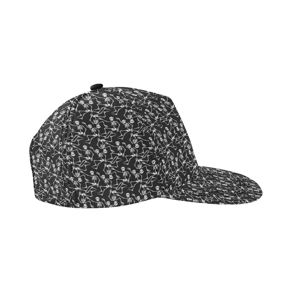 Skeleton Themed Print Snapback Cap