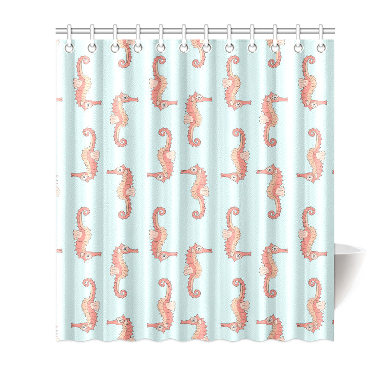 SeaHorse Pattern Print Design 01 Shower Curtain