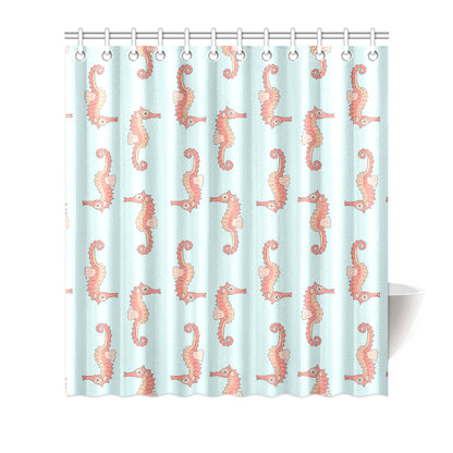 SeaHorse Pattern Print Design 01 Shower Curtain