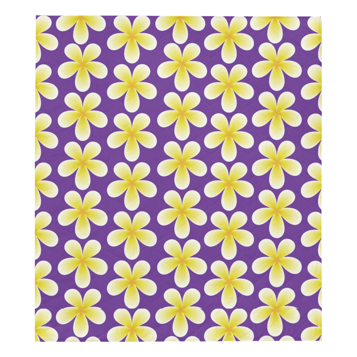 Yellow Plumeria Pattern Print Design PM05 Premium Quilt