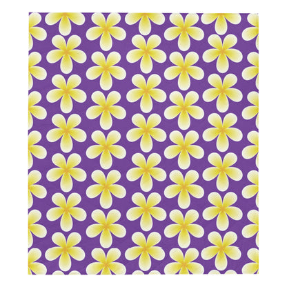 Yellow Plumeria Pattern Print Design PM05 Premium Quilt