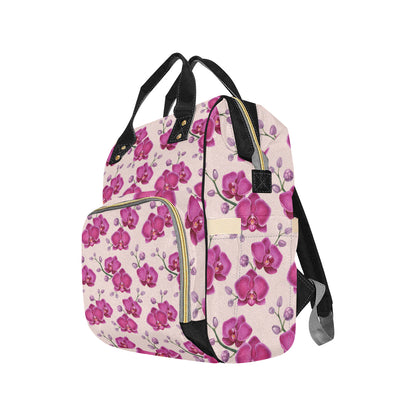 Orchid Pattern Print Design A02 Diaper Bag Backpack