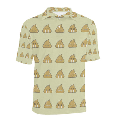 Poop Emoji Pattern Print Design A04 Men Polo Shirt