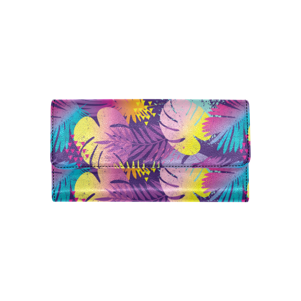 Palm Leaf Pattern Print Design A04 Women's Trifold Wallet
