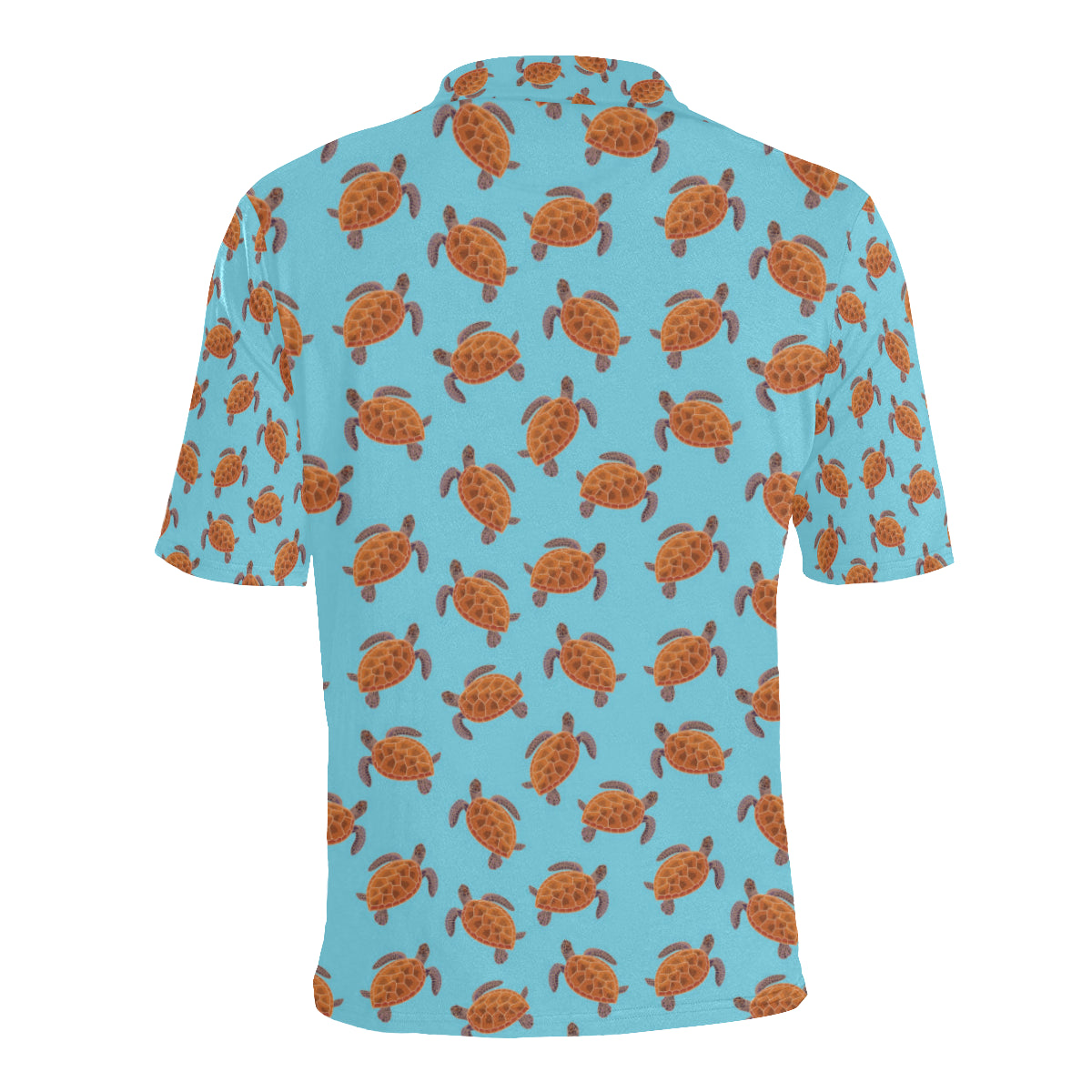 Brow Sea Turtle Print Pattern Men Polo Shirt