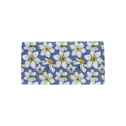 Daffodils Pattern Print Design DF08 Women's Trifold Wallet