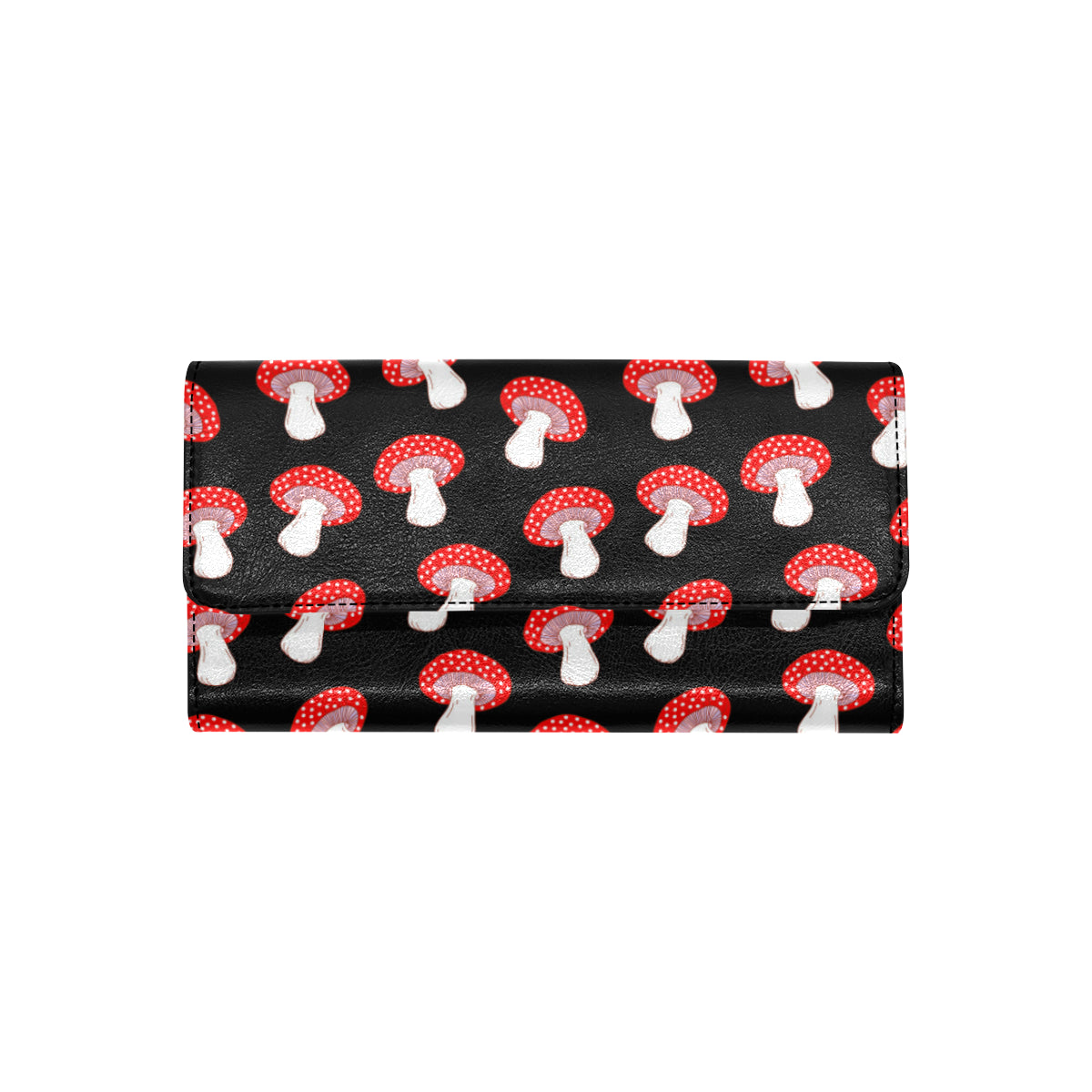 Mushroom Pattern Print Design A02 Women's Trifold Wallet