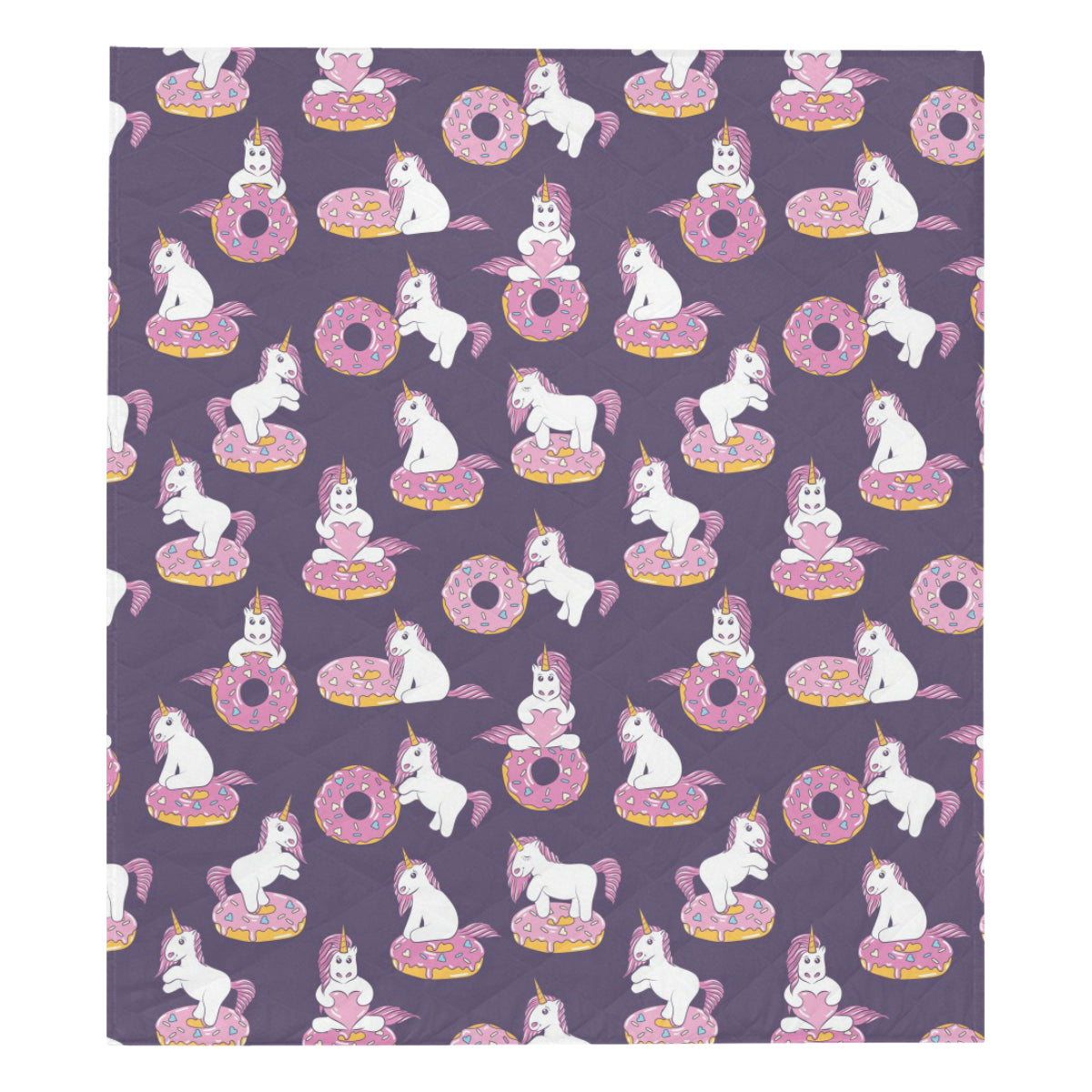 Donut Unicorn Pattern Print Design DN011 Premium Quilt
